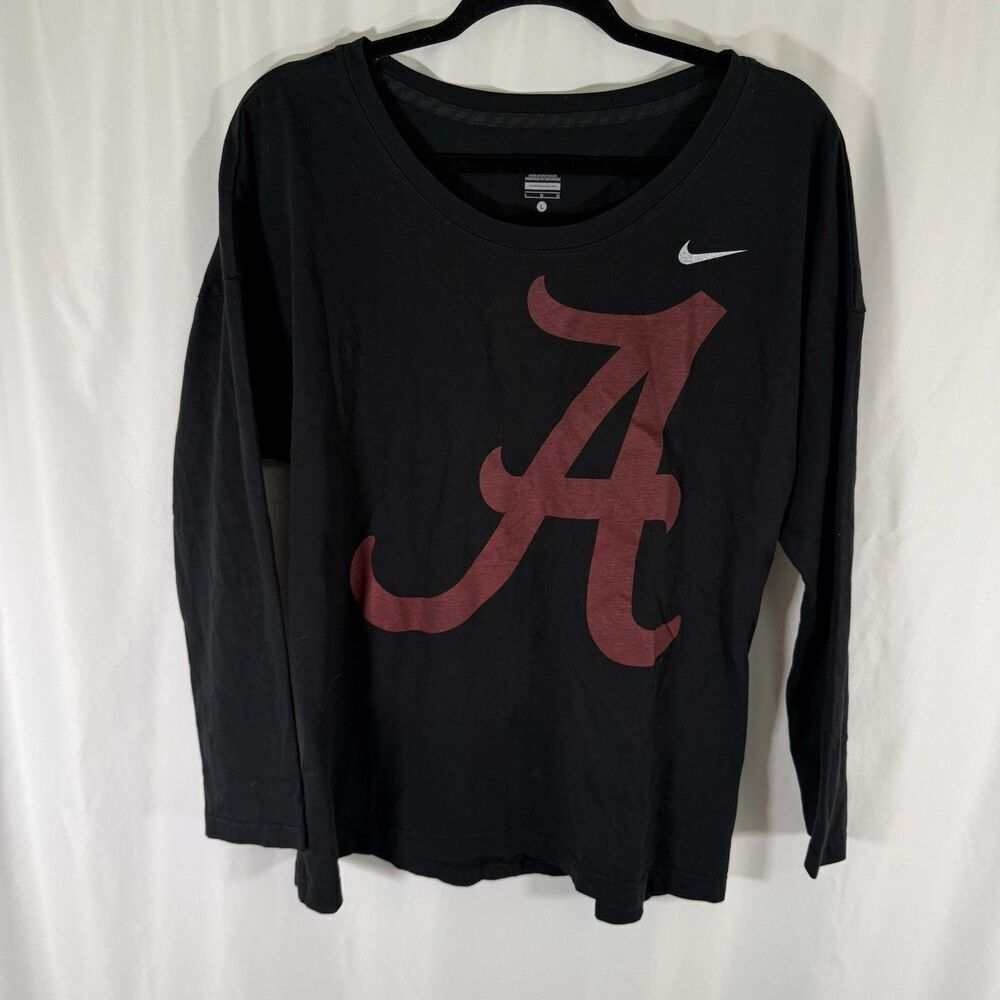 Nike Alabama Shirt Women's Large Black Long Sleeve Roll Tide Graphic